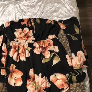 Off the shoulder black romper